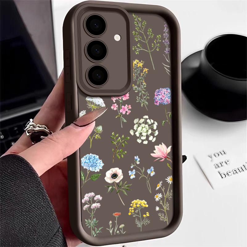 Shockproof Grass Flower Case For Samsung Galaxy S24 S23 Ultra S22 S21 S20 FE S25 A52 A53 A56 A34 A54 A15 A25 A35 A55 5G Cover