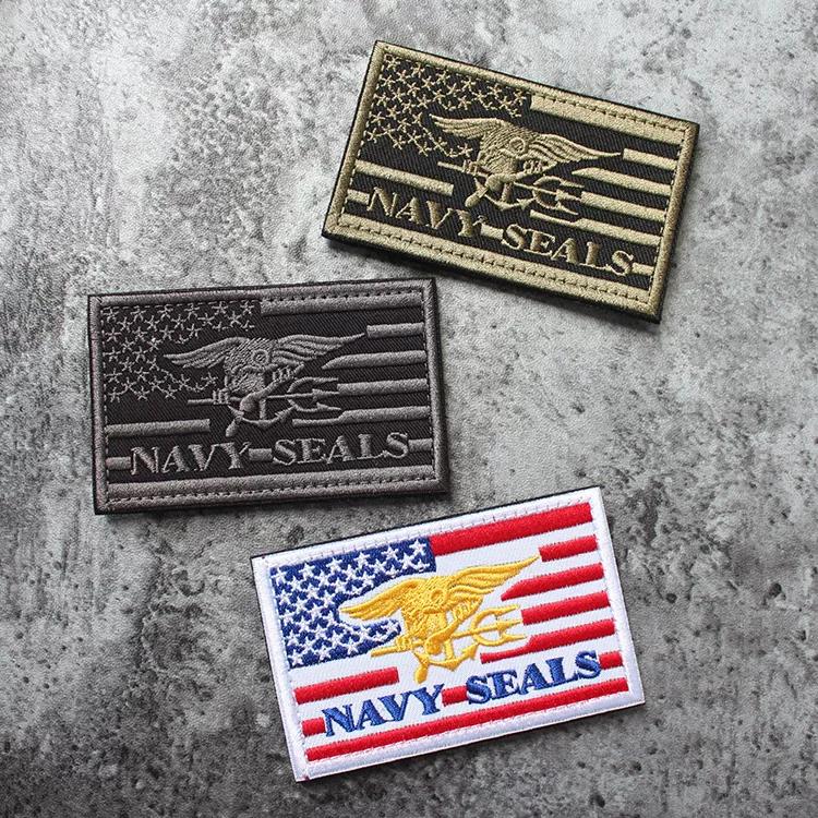 US Navy SEALS NAVY SEALS Frogman Team Emblem Armband Embroidery Velcro Badge Outdoor Pack Patch