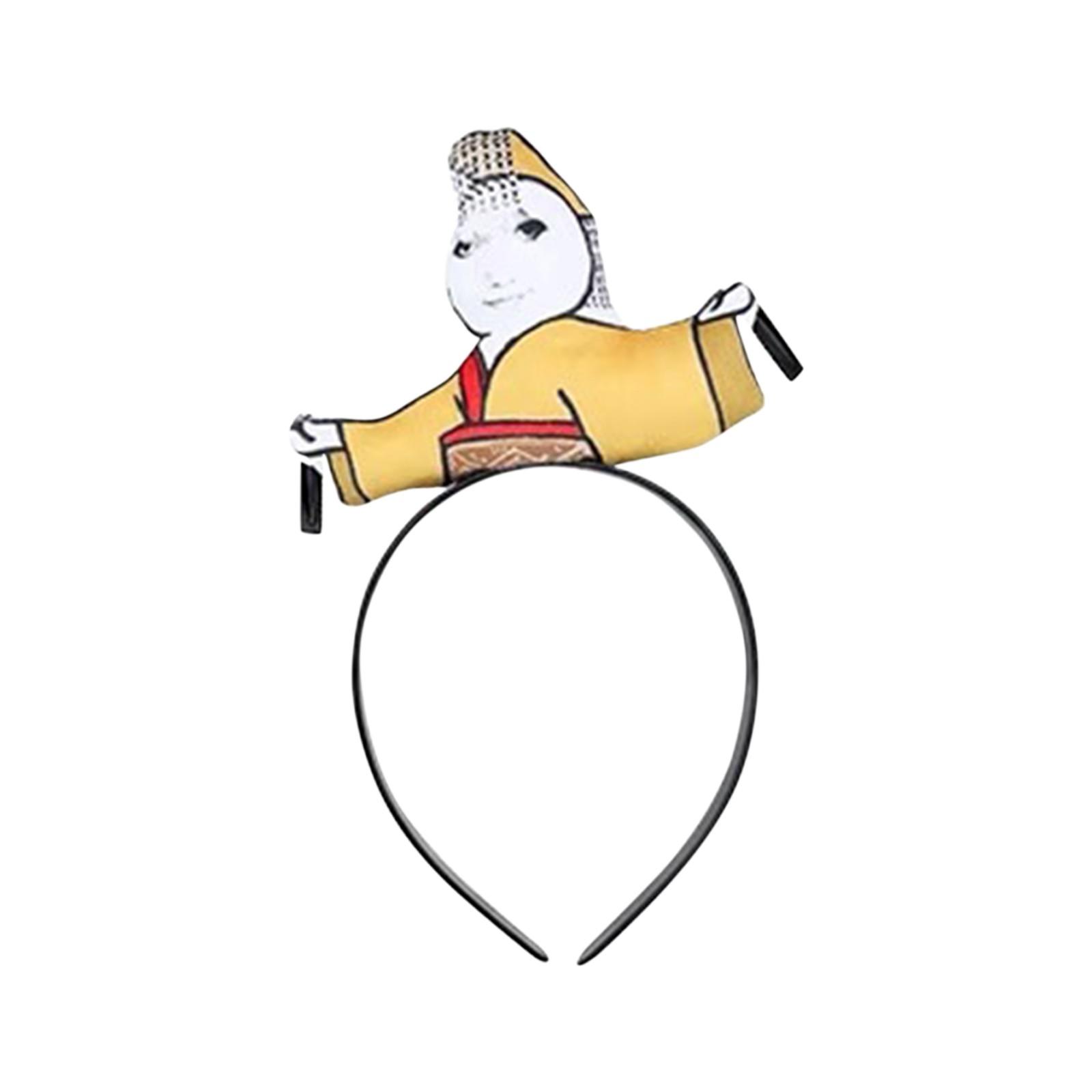 

Yellow Emperor Headband Hair Band Funny Hair Band With Hair Clip Bangs Pull Hair Tie Cartoon Hair Band One Size жёлтый