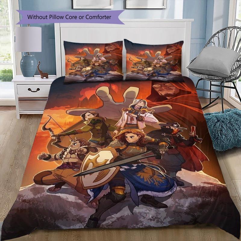 Dungeons & Dragons D20 Dice Pattern Bedding Set, a gift for game enthusiasts. 135x200cm