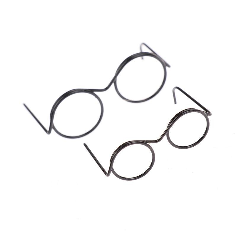 10pcs 3cm Mini Round Eyeglass Frame, DIY Made Of Steel Wire With Swing Accessories, Essential For Handmade Production