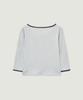LMOOD WOMEN Dolly Three Quarter Ringer T-Shirt Light Gray