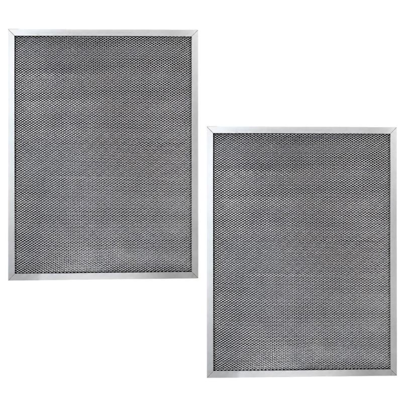 Washable Metal Range Hood Grease Filter 2-Pack with Dense Screen Construction and Tool-Free Removal for Regular Kitchen Range Hood Upkeep