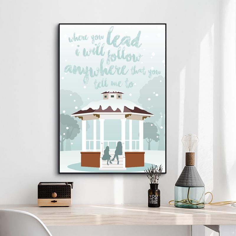 Moderner „Where You Lead“-Klassiker aus den USA. Drama Gilmore Girls Leinwandgemälde, Druck, Poster, Wandkunst, Bild, Show, Fan-Geschenk, Heimdekoration