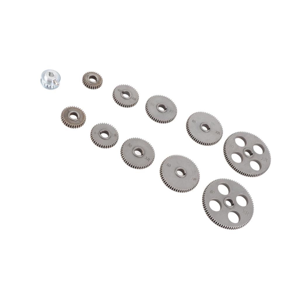 11Pcs Lathe Gear 17 Teeth Motor Pulley Wheel T80 T60 T50 T40 T35 T30 Set Kit for Cutting