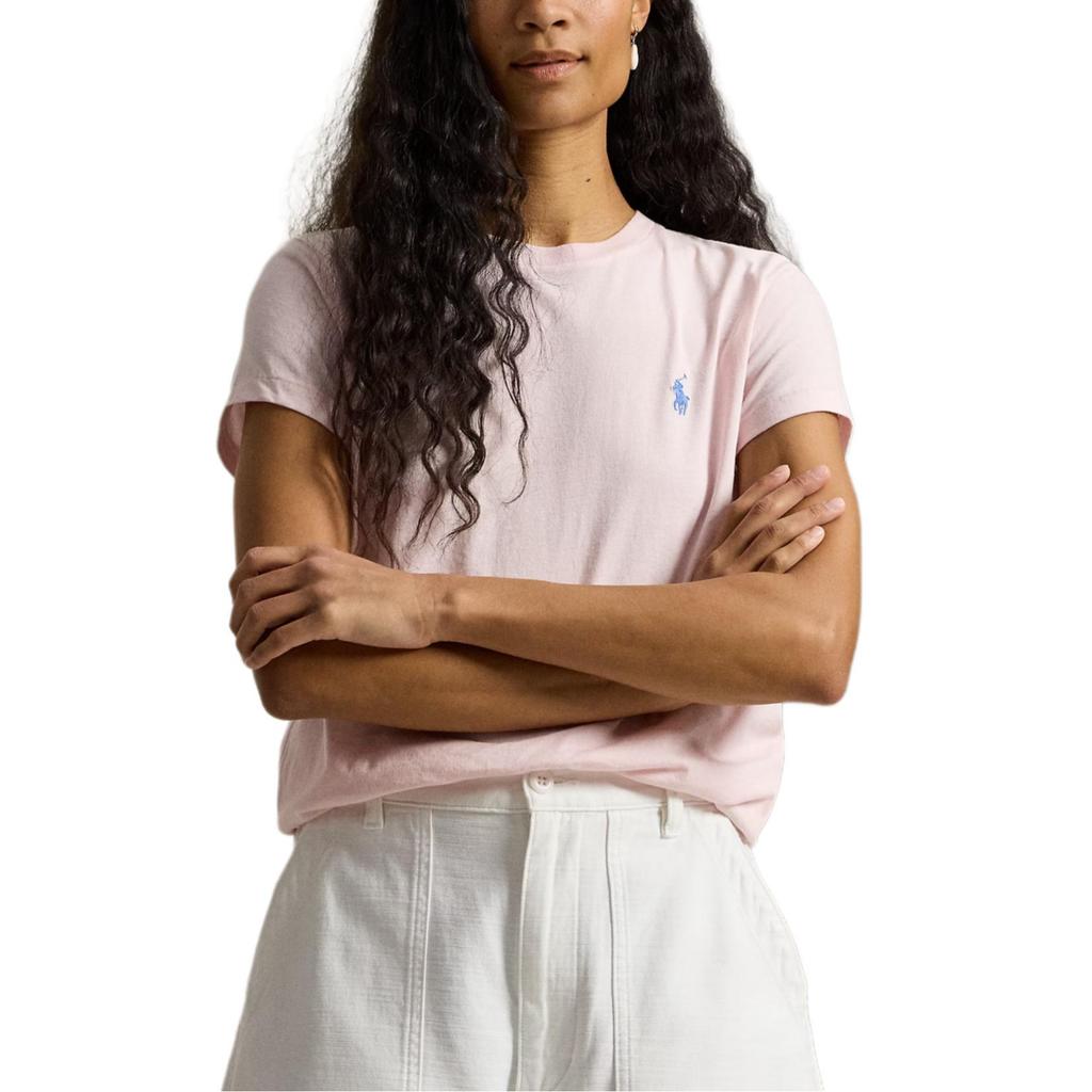 Polo Ralph Lauren Maglietta a maniche corte girocollo in cotone tinta unita Classica Donna tops 211B14605-014