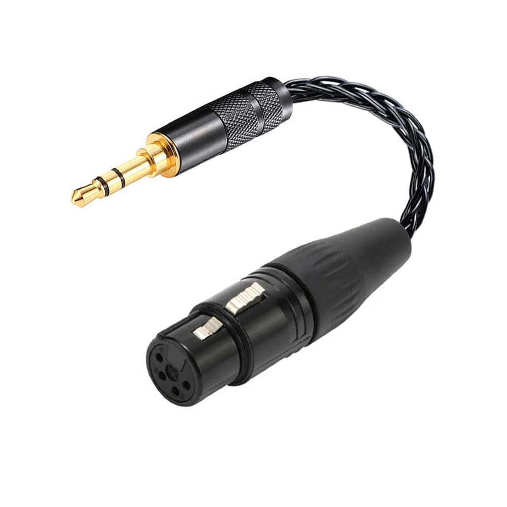 

ipovoq 4-pin XLR to 3.5mm Cable, 3.5mm to 4-pin XLR 4-pin 3.5mm Balanced Cable, 3.5mm Converter, Canon 3.5 Audio Cable, XLR 4-pin Female to 3.5 TRS