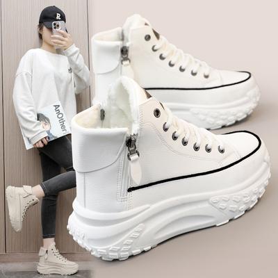New High-top Women's Shoes Winter Style Plush Warm Cotton Shoes Casual Board Shoes Sports Student Shoes
