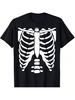 Unisex T-shirt Halloween Costume Rib Cage Anatomy T-Shirt Men Oversize Y2k T-shirts Street Breathable High Quality
