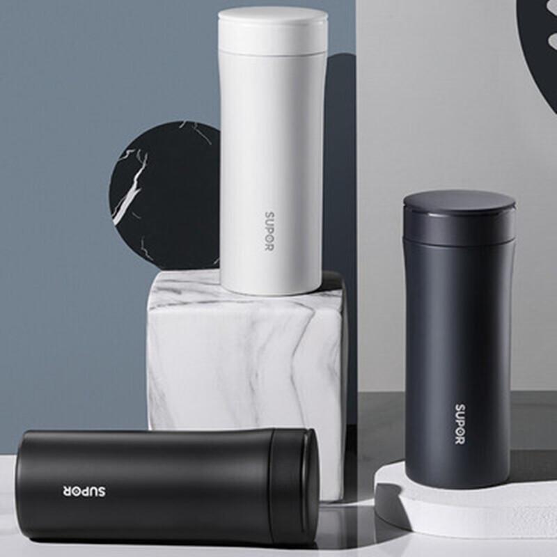 SUPOR 316L Stainless Steel Vacuum Insulated Tea Mug with Infuser 380ml