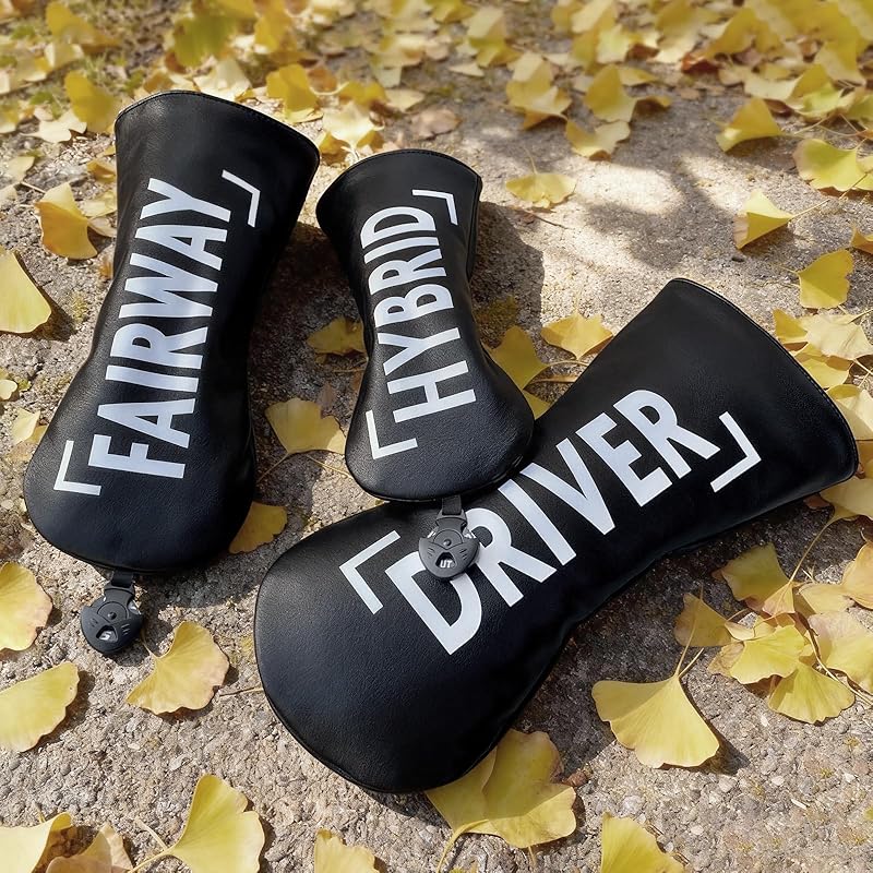 Waterproof Golf Headcover for Drivers, Woods, Utilities, and UTs with Club Number Tags (Black, DR) for 440cc and 460cc Drivers
