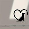 Retro Bulldog Heart Shaped Metal Wall Art Weather Resistant Iron Garden Decor