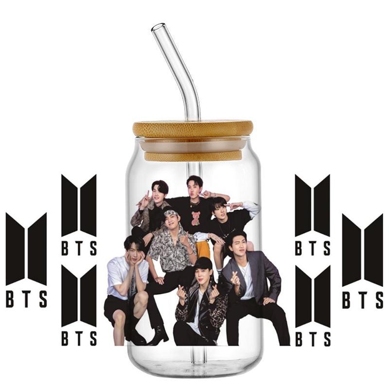 Popular Korean Oppa Groups Easy Peel Waterproof Party Diy Decals 3D Transfers Uvdtf Tumbler Stickers 16Oz Uv Dtf Cup Wraps
