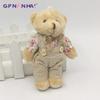 2pcs/lot 11cm Couple Bear Rabbit Plush Toys Stuffed Dolls Floral Cloth Teddy Bear Rabbit Keychain Pendants Gift for Lovers Girls