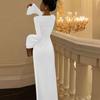 Women's Spring And Round Neck Long Sleeve Fishtail Dress Color Daily Slim Dresses
