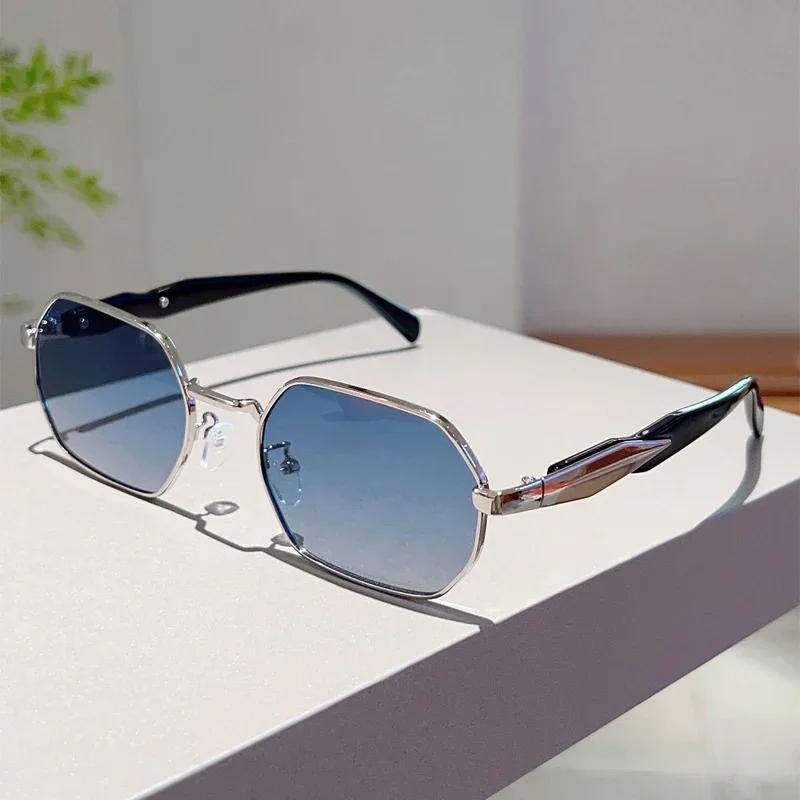 Vintage Polygonal Sunglasses for Men Women Gradient Lens Luxury Brand Design Outdoor Sun Glasses Gafas