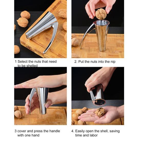 Walnut Clip Convenient Easy Use Zinc Alloy Portable Labor-saving Nut Cracker for Daily Use