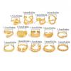1Set Irregular Glossy Metal Open Rings For Women Vintage Punk Gold Silver Color Personality Finger Ring Female Jewelry