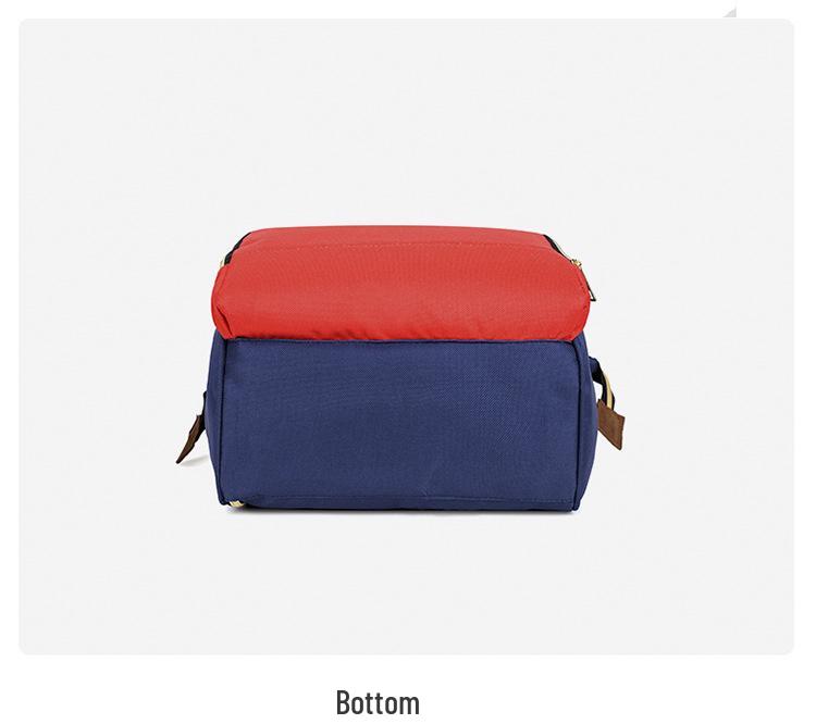 New Fashion Canvas Mummy Bag: Colorblock Backpack for Mom, Large Capacity Baby Bottle Handbag
