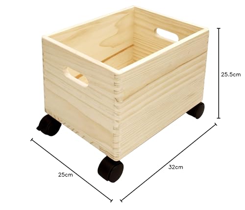 Sakai Sangyo Wooden Storage Box - Wooden, for Magazines, Vegetables, Organizing Box, Vegetable Storage, Storage Container with Casters
