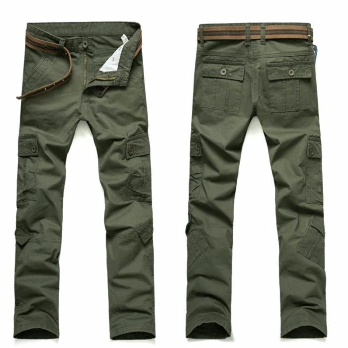 Work Pants Men'S Outdoor Casual Pants Straight Tube Slim Fit Pure Cotton Multi Bag Men'S Pants