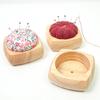 Quilting Pin Holder Wood Base 85x85MM Sewing Needle Storage Base for Creative Sewing and Needlework Craft Project