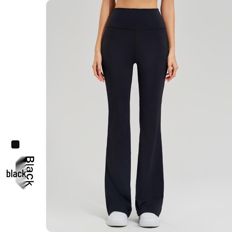 Women s Extra Long High Waist Yoga Flare Pants - Slimming, Hip Lifting, Nude Feel for Running & Pilates S чёрный