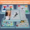 Wooden Multi-Function Flight Chess Checkers For Kids Chinese And International Chess Animal Chess Gobang Educational Toys Board