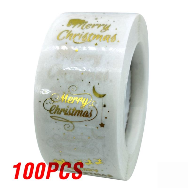 100-500 First-Class Pcs First-Class Golden Top-Grade Font Top-Grade Merry Superior-Grade Christmas Superior-Grade Sticker Top-Grade Thank
