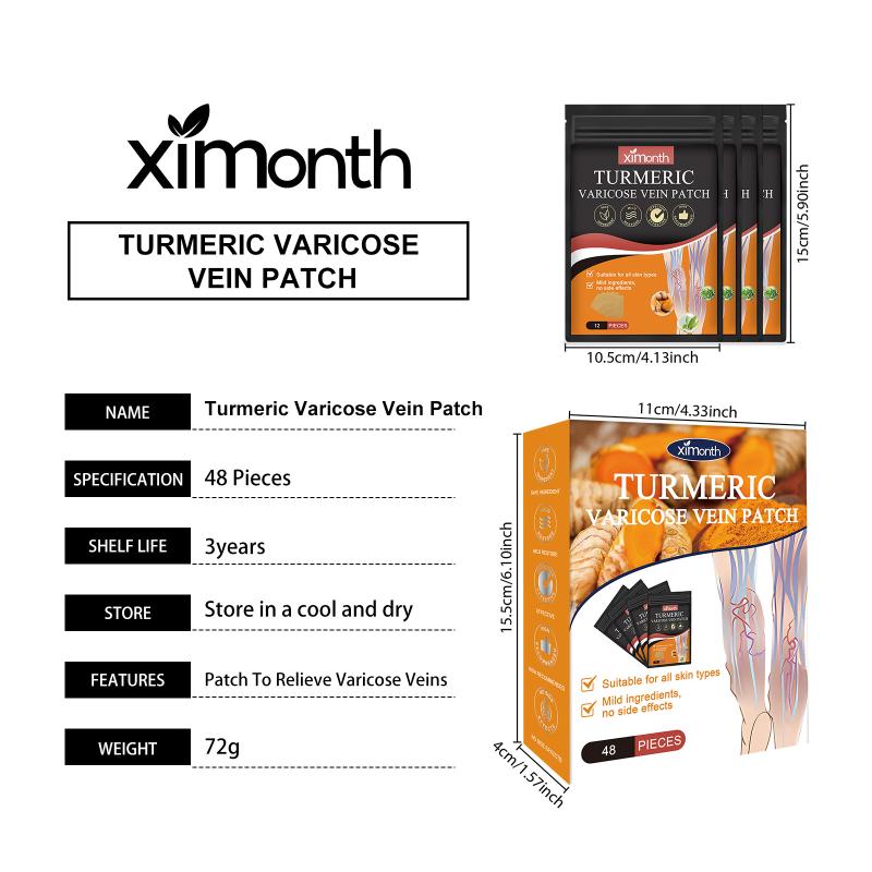 48Pcs/Bag Unisex Treatment Patch Legs Sore Swelling Plaster Promote Metabolism Promote Smooth