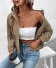 Yiyi Women's Stand-Up Collar Corduroy Jacket - 2025 Autumn/Winter European & American Style