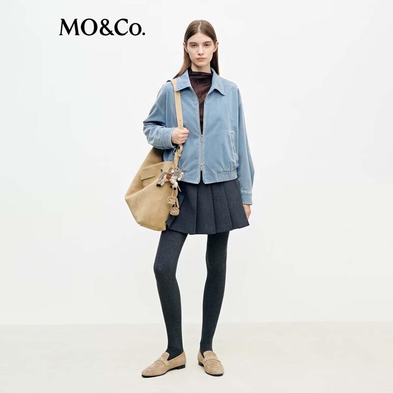 MO&Co. Women's Velvety Lapel Retro Short Jacket