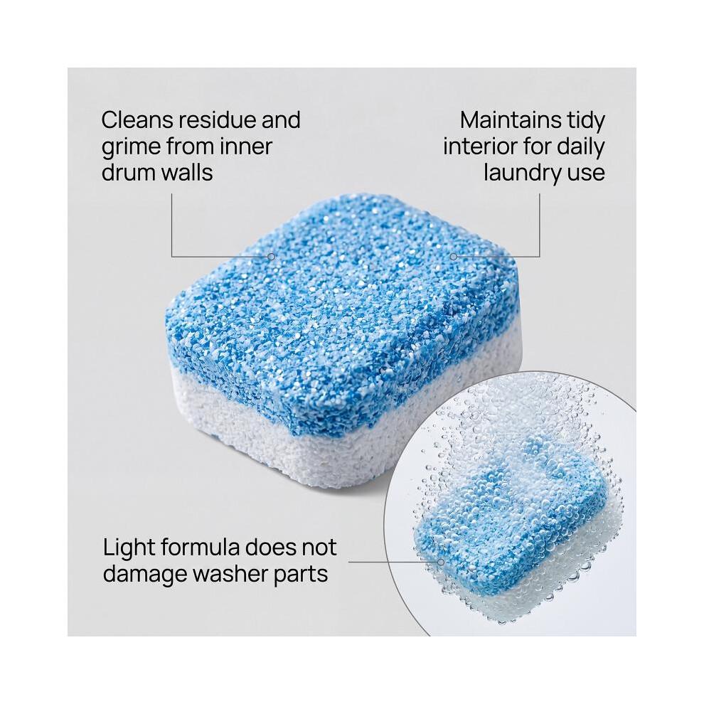Washing Machine Cleaner Tablets Deep Clean Remove Stains Odors For Top and Front Load Washers 12 Pack