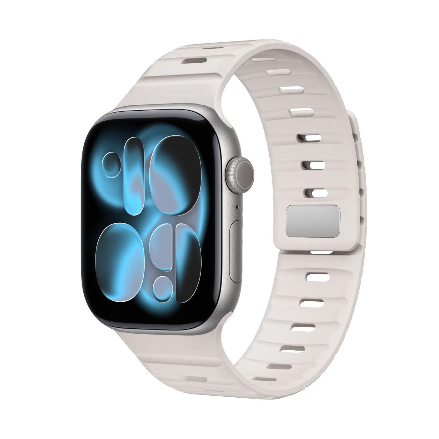 

Magnetic Silicone Strap For Apple Watch 11 10 46mm 42mm Ultra 3/2/1 49mm Wave Bracelet iWatch 9 8 7 6 5 4 SE3 45mm 44mm 41/40mm S11-10 42mm 40 41mm