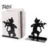 Par de Sujeta Libros Metálicos, Sujeta Libros de Gato, Sujeta Libros Lindos para Estanterías, Tope de Soporte Decorativo Resistente, Decoración para Escritorio de Oficina en Casa, Estantería