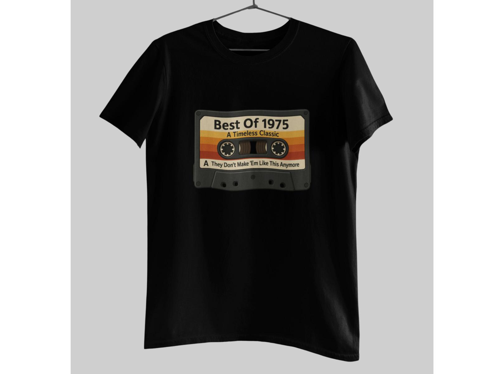Mens 50th Birthday Shirt Best Of 1975 Retro Cassette Tape Music 50 Year Old XXL