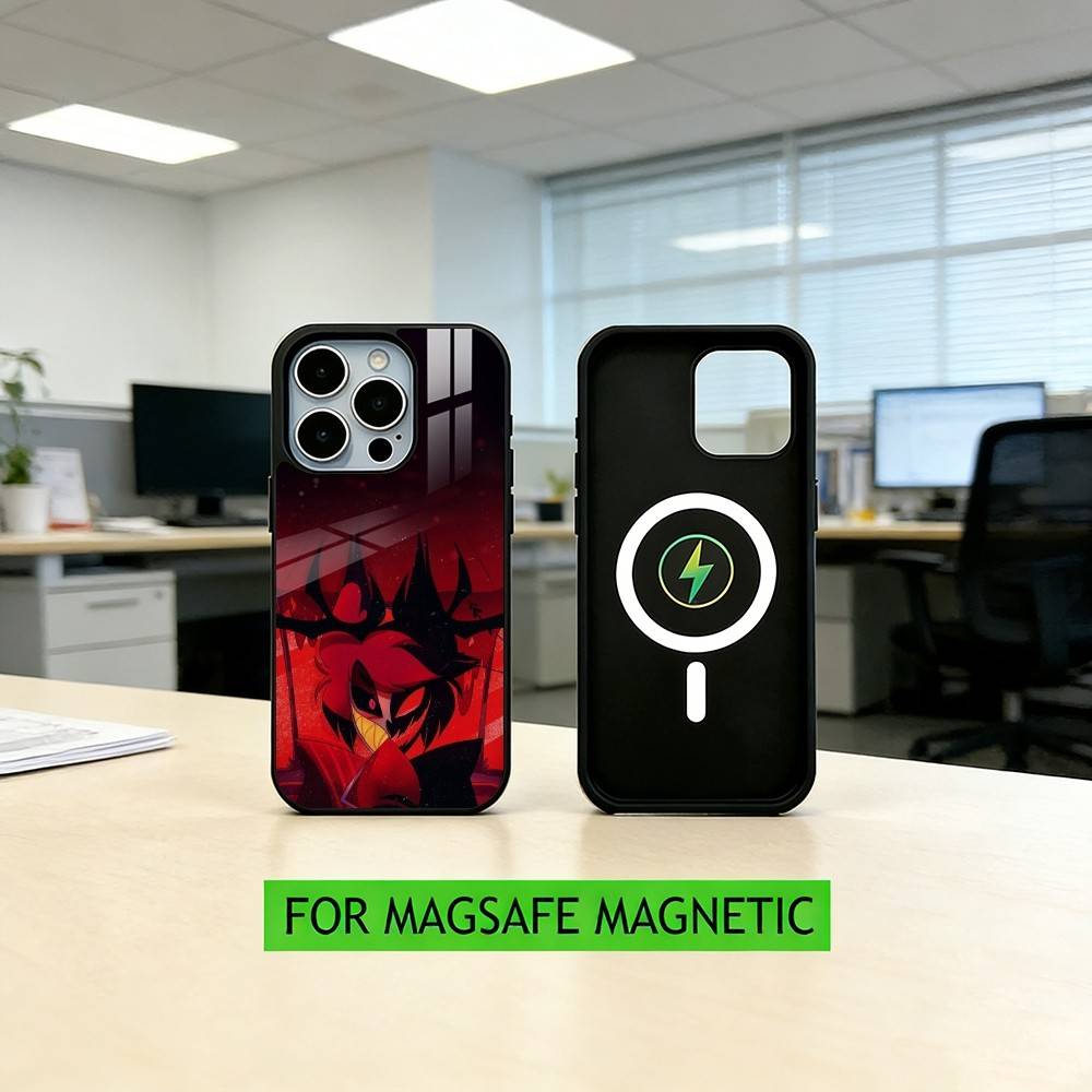H-Hotel Alasto Hazbin -PC Phone Case For iPhone17,16,15,14,13,12,11 Plus,Pro Magnetic For Magsafe Wireless Charging