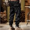 2024 New Winter Cargo Pants Men Multi-Pockets Drawstring Fleece Liner Thick Warm Overalls Joggers Casual Cotton Thermal Trousers