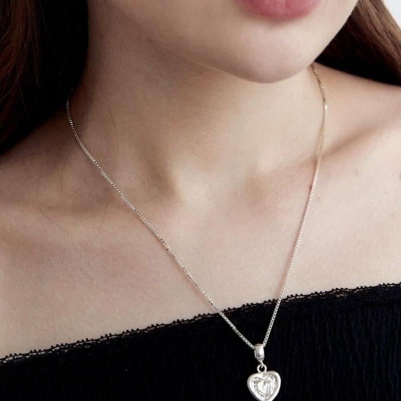 

salted Love frame necklace heart Silver