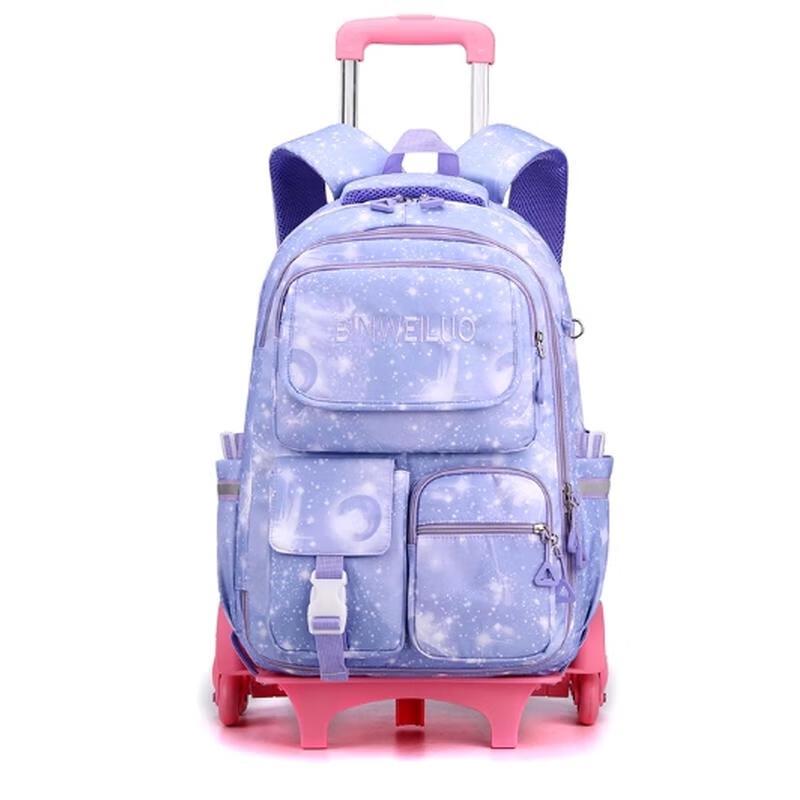 MIAOQIAO Pull-Type Trolley School Backpack Large