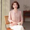 Mom's 2026 Chinese-Style Seven-Sleeve Loose Top - Stylish Spring/Summer Wear for Middle-Aged and Elderly Women