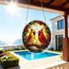 1Set/83pcs 18.8Cm Acrylic Jigsaw Sun Catcher with Double Cardinal Birds And Pine Cone Holly Pattern - Dual-Use Window Hanging Ornament Suitable for Ho