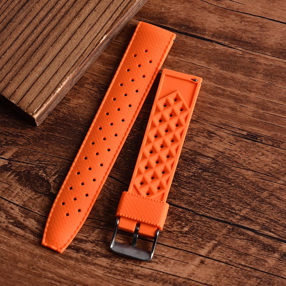 STAPELP Tropical Silicone Watch Band Quick Release Watch Strap 20mm22mm Rubber Tropical Smart Watch Strap For Oris Seiko Citizen