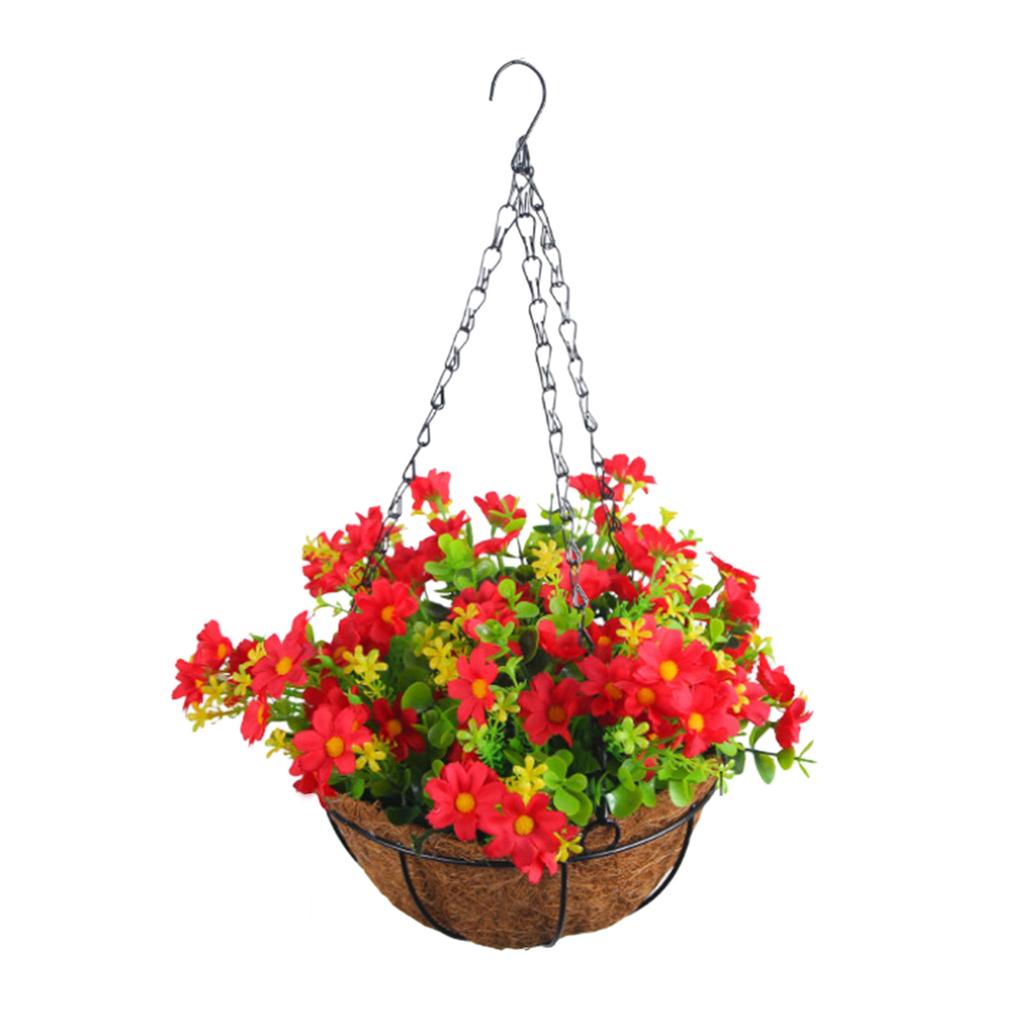 Hanging Baskets Flower Basket 1.75m/5.74ft 2m/6.5ft Cloth Metal Metal Hooks Plastic Realistic Display High Quality