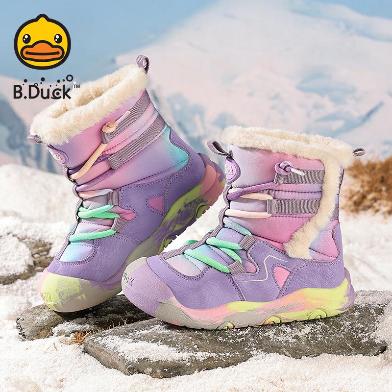 

B.DUCK Unisex Kids High-Top Snow Boots - Winter, Thick Fur, Warm, Outdoor Cold Protection 28 фіолетовий
