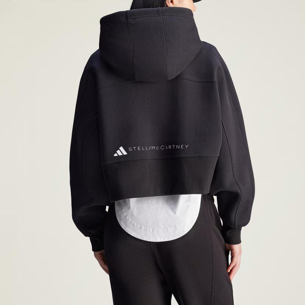 adidas By Stella McCartney Cropped Full-Zip Hoodie Black Women's JD8107