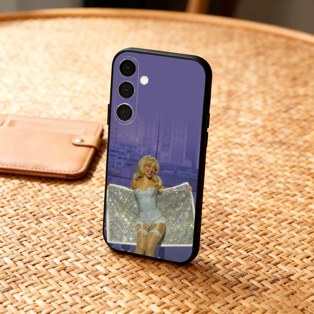 S-Sabrina Carpenter Singer Phone Case For Samsung A73,A21s,A22,A31,A32,A52,A53,A71,A80,Soft Black Shell