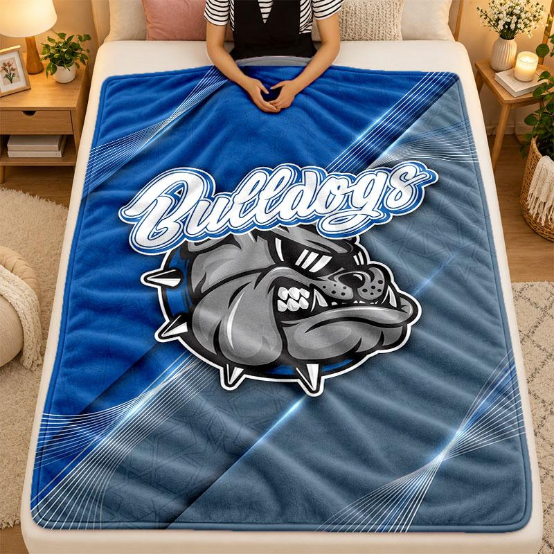 Flannel BlanketCanterbury-Bankstown Bulldogs Warm Soft Throw Blanket for Indoor Sofa Bed Living Room Use