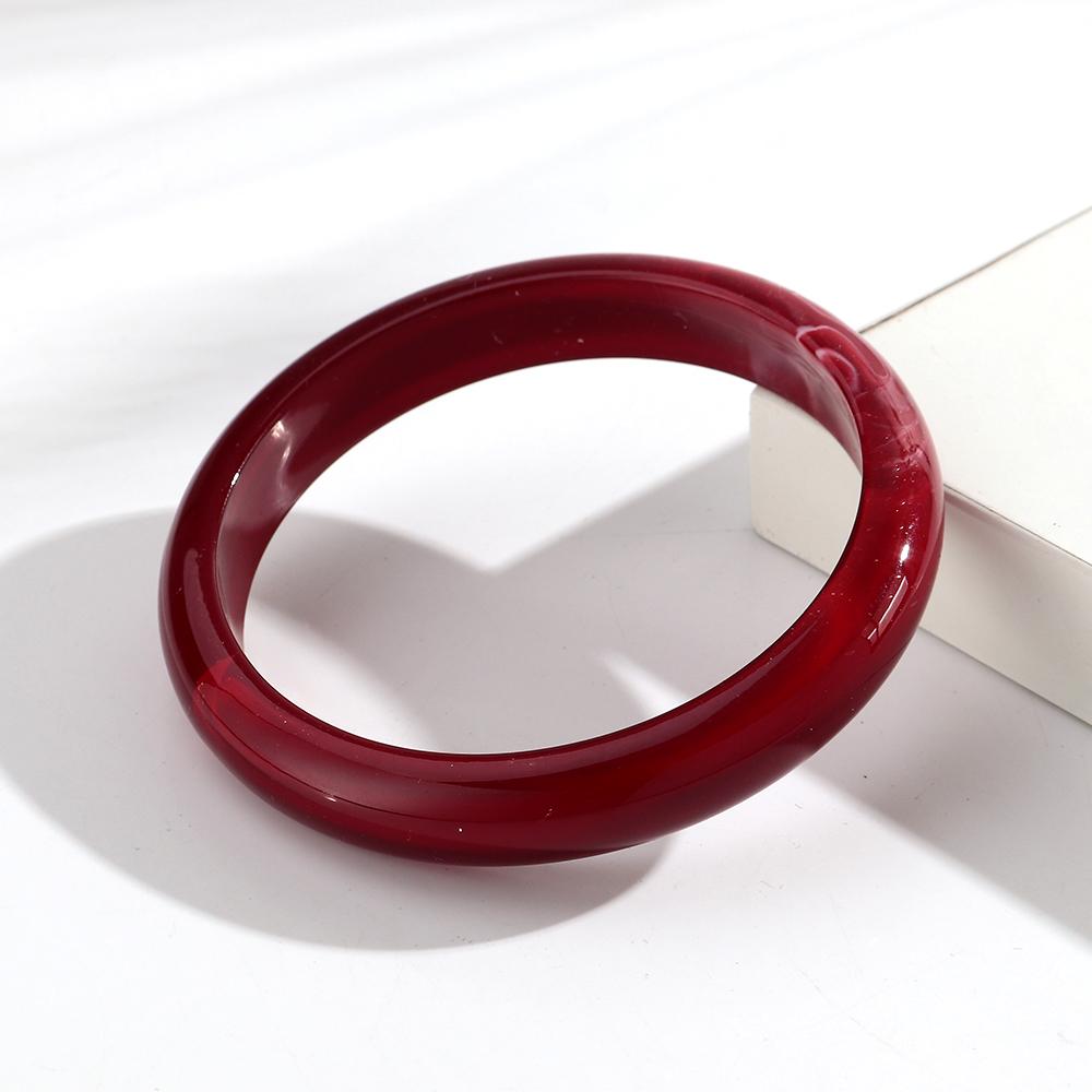 New Colorful Thin Round Acrylic Bangles for Women Boho Fashion Resin Circle Stackable Bracelets Statement Wrist Jewelry Gifts