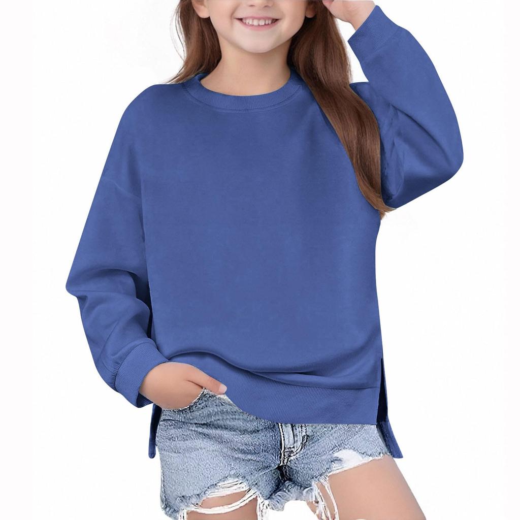 Girls' Fashion Casual Long Sleeve Color Sweatshirt for Everyday Wear